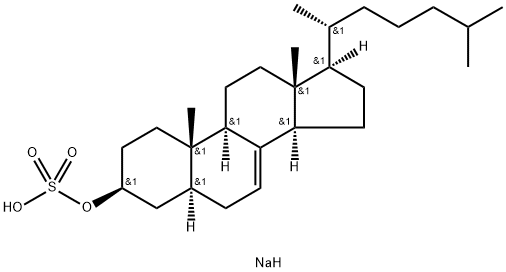 Sodium (20R)-cholest-7-en-3beta-yl sulfate 구조식 이미지