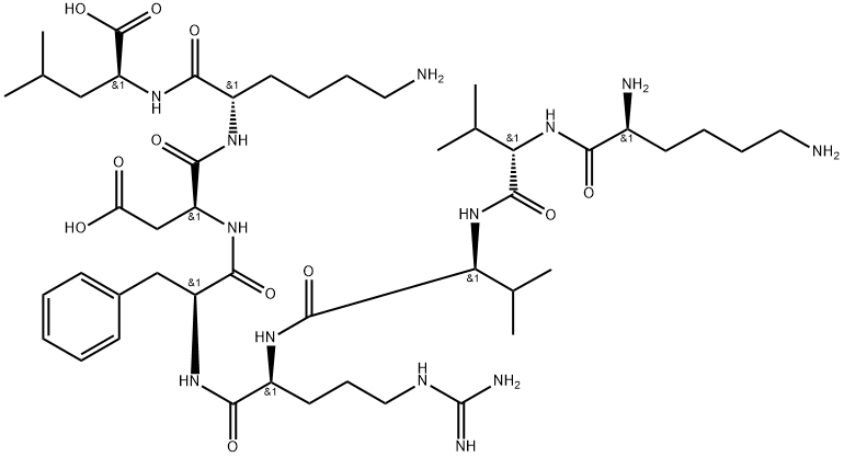 L-Leucine, L-lysyl-L-valyl-L-valyl-L-arginyl-L-phenylalanyl-L-α-aspartyl-L-lysyl- 구조식 이미지