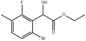 Ethyl 6-bromo-2-fluoro-α-hydroxy-3-methylbenzeneacetate Structure