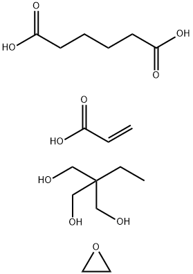Hexanedioicacid,2-ethyl-2-(hydroxymethyl)-1,3-propanediol,oxirane및2-propenoicacid가포함된중합체 구조식 이미지