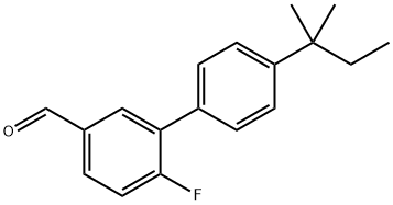 4'-(1,1-Dimethylpropyl)-6-fluoro[1,1'-biphenyl]-3-carboxaldehyde Structure