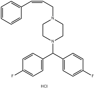 Piperazine, 1-[bis(4-fluorophenyl)methyl]-4-[(2Z)-3-phenyl-2-propen-1-yl]-, hydrochloride (1:2) Structure