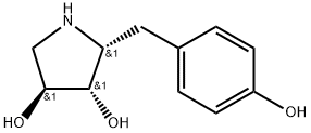 3,4-Pyrrolidinediol, 2-[(4-hydroxyphenyl)methyl]-, [2R-(2α,3α,4β)]- (9CI) Structure