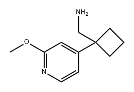 1-[1-(2-methoxypyridin-4-yl)cyclobutyl]methanami
ne Structure