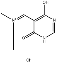 N-((4-Hydroxy-6-oxo-1,6-dihydropyrimidin-5-yl)methylene)-N-methylmethanaminium chloride Structure