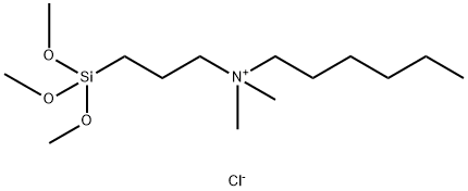 1-Hexanaminium, N,N-dimethyl-N-[3-(trimethoxysilyl)propyl]-, chloride (1:1) Structure