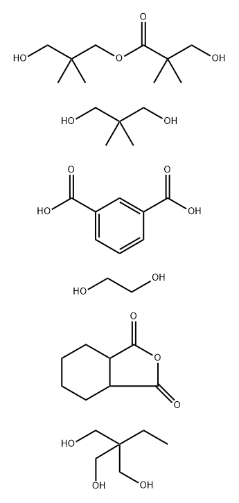 1,3-Benzenedicarboxylic acid polymer with hexahydro-1,3-isobenzo furandione, 1,2-ethanediol, 2,2-dimethyl-1,3-propanediol, 3-hydroxy-2,2-dimethylpropyl 3-hydroxy-2,2-methyl-propanoate and 2-ethyl-2-(hydroxymethyl)-1,3-propanediol Structure