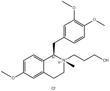 (1R,2S)-2-(3-hydroxypropyl)-6,7-dimethoxy-1-(4-methoxybenzyl)-2-methyl-1,2,3,4-tetrahydroisoquinolin-2-ium chloride Structure