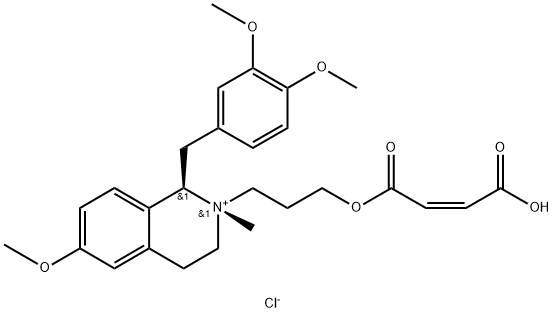 (1R,2S)-2-(3-(((Z)-3-carboxyacryloyl)oxy)propyl)-6,7-dimethoxy-1-(4-methoxybenzyl)-2-methyl-1,2,3,4-tetrahydroisoquinolin-2-ium chloride Structure