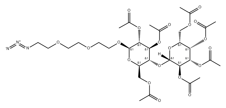 β-D-Lac-PEG3-azide heptaacetate Structure