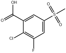 2-Chloro-3-fluoro-5-(methylsulfonyl)benzoic acid Structure