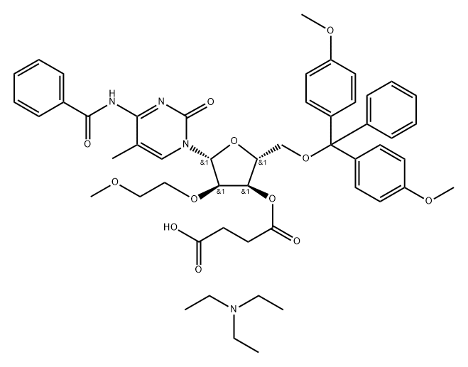 5-O-DMTr-N4-BENZOYL-2-MOE-5-METHYL- CYTIDINE—3-O-SUCCINATE-TEA SALT Structure