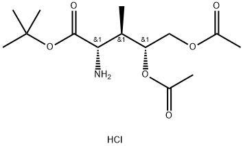 L-Ribonic acid, 2-amino-2,3-dideoxy-3-methyl-, 1,1-dimethylethyl ester, 4,5-diacetate, hydrochloride (1:1) Structure