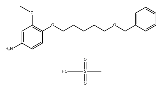Benzenamine, 3-methoxy-4-[[5-(phenylmethoxy)pentyl]oxy]-, methanesulfonate (1:1) Structure