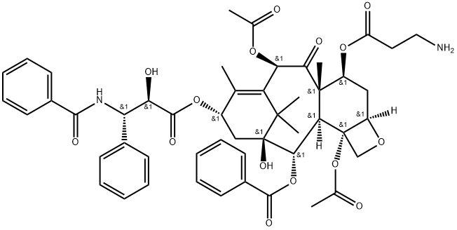 β-Alanine, (2aR,4S,4aS,6R,9S,11S,12S,12aR,12bS)-6,12b-bis(acetyloxy)-9-[(2R,3S)-3-(benzoylamino)-2-hydroxy-1-oxo-3-phenylpropoxy]-12-(benzoyloxy)-2a,3,4,4a,5,6,9,10,11,12,12a,12b-dodecahydro-11-hydroxy-4a,8,13,13-tetramethyl-5-oxo-7,11-methano-1H-cyclodeca[3,4]benz[1,2-b]oxet-4-yl ester Structure