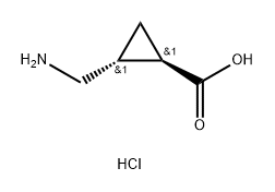 (1R,2R)-2-(Aminomethyl)cyclopropanecarboxylic acid hydrochloride Structure