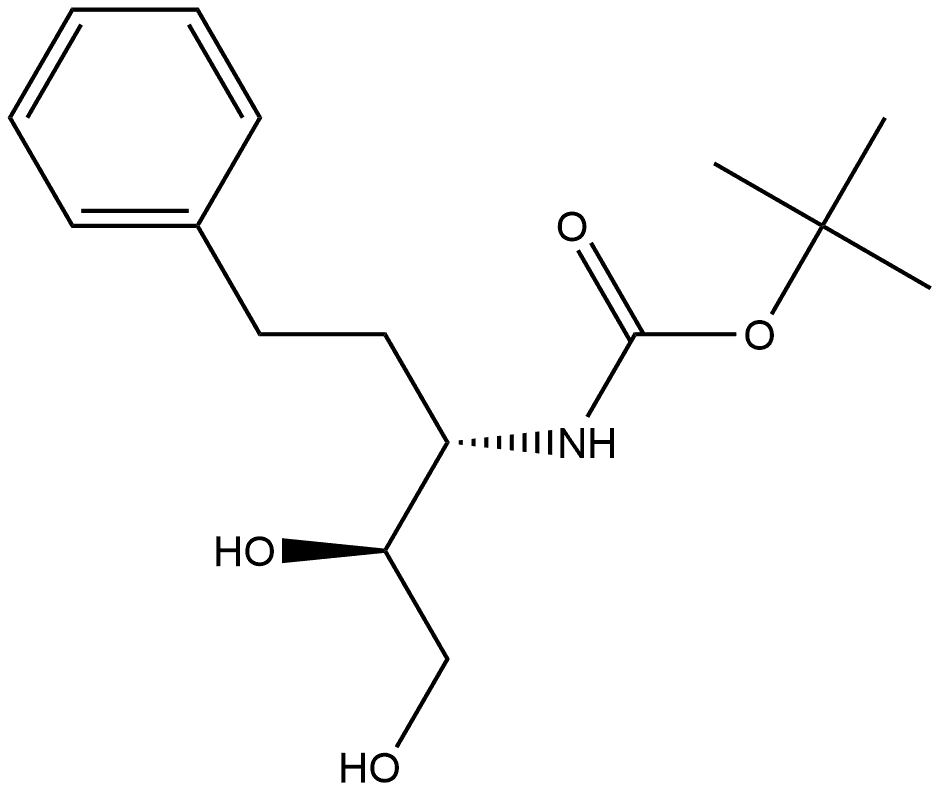 D-erythro-Pentitol, 1,2,3-trideoxy-3-[[(1,1-dimethylethoxy)carbonyl]amino]-1-phenyl- 구조식 이미지