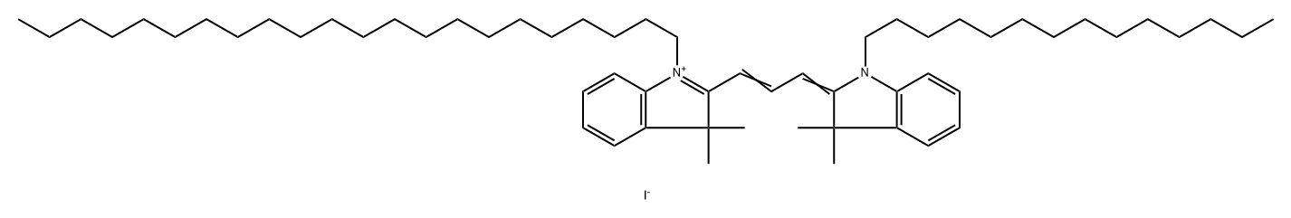 3H-Indolium, 2-[3-(1,3-dihydro-3,3-dimethyl-1-tetradecyl-2H-indol-2-ylidene)-1-propen-1-yl]-1-docosyl-3,3-dimethyl-, iodide (1:1) Structure