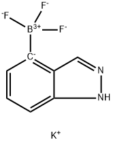 Borate(1-), trifluoro-1H-indazol-4-yl-, potassium (1:1), (T-4)- 구조식 이미지