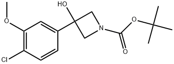 1,1-Dimethylethyl 3-(4-chloro-3-methoxyphenyl)-3-hydroxy-1-azetidinecarboxylate Structure