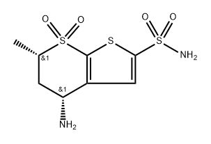 (4R,6S)-4-Amino-6-methyl-5,6-dihydro-4H-thieno[2,3-b]thiopyran-2-sulfonamide 7,7-dioxide Structure