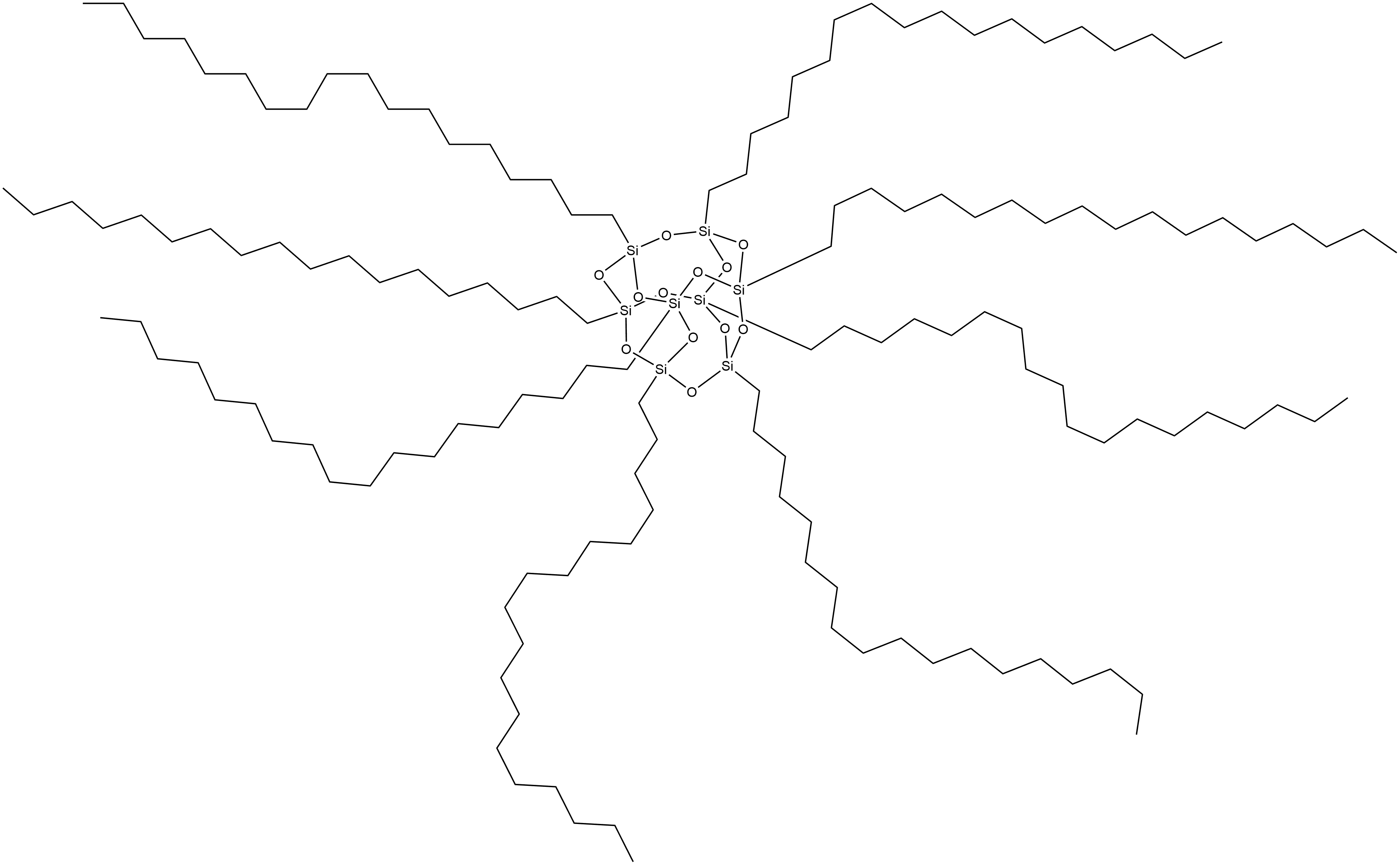 Pentacyclo[9.5.1.13,9.15,15.17,13]octasiloxane, 1,3,5,7,9,11,13,15-octaoctadecyl- Structure