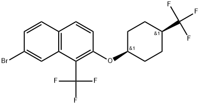 7-bromo-1-(trifluoromethyl)-2-(((1s,4s)-4-(trifluoromethyl)cyclohexyl)oxy)naphthalene 구조식 이미지