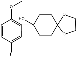 8-(5-fluoro-2-methoxyphenyl)-1,4-dioxaspiro[4.5]decan-8-ol Structure