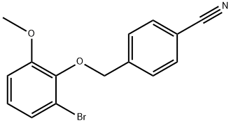 4-((2-bromo-6-methoxyphenoxy)methyl)benzonitrile 구조식 이미지