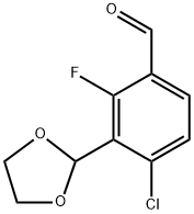 4-Chloro-3-(1,3-dioxolan-2-yl)-2-fluorobenzaldehyde Structure