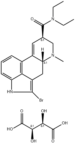 Ergoline-8-carboxamide, 2-bromo-9,10-didehydro-N,N-diethyl-6-methyl-, (8β)-, (2R,3R)-2,3-dihydroxybutanedioate (9CI) Structure