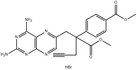 6-Pteridinepropanoic acid, 2,4-diamino-α-[4-(methoxycarbonyl)phenyl]-α-2-propyn-1-yl-, methyl ester, hydrobromide Structure