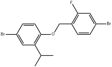 Benzene, 4-bromo-1-[(4-bromo-2-fluorophenyl)methoxy]-2-(1-methylethyl)- Structure