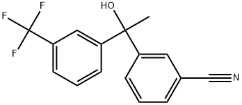 3-[1-Hydroxy-1-[3-(trifluoromethyl)phenyl]ethyl]benzonitrile Structure