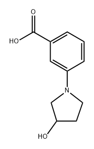 3-(3-hydroxypyrrolidin-1-yl)benzoic acid 구조식 이미지
