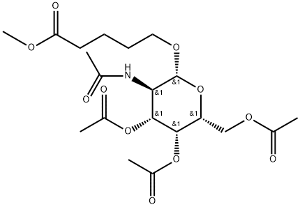 Pentanoic acid, 5-[[3,4,6-tri-O-acetyl-2-(acetylamino)-2-deoxy-β-D-galactopyranosyl]oxy]-, methyl ester Structure