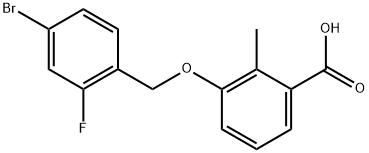 3-[(4-Bromo-2-fluorophenyl)methoxy]-2-methylbenzoic acid Structure