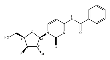 N-(1-((2R,3S,4R,5R)-4-Fluoro-3-hydroxy-5-(hydroxymethyl)tetrahydro furan-2-yl)-2-oxo-1,2-dihydropyrimidin-4-yl)benzamide Structure