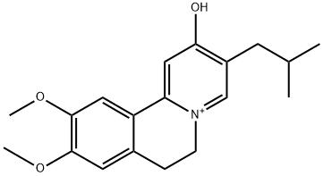 2-Hydroxy-3-isobutyl-9,10-dimethoxy-6,7-dihydropyrido[2,1-a]isoquinolin-5-ium Structure