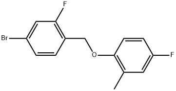 Benzene, 4-bromo-2-fluoro-1-[(4-fluoro-2-methylphenoxy)methyl]- Structure