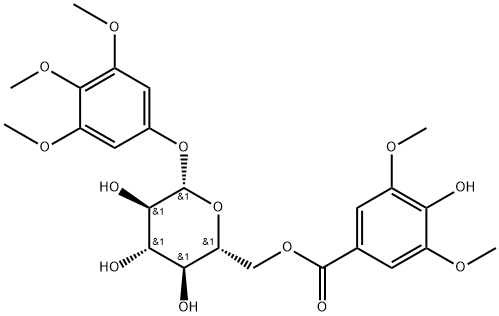 β-D-Glucopyranoside, 3,4,5-trimethoxyphenyl, 6-(4-hydroxy-3,5-dimethoxybenzoate) Structure