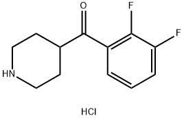 Methanone, (2,3-difluorophenyl)-4-piperidinyl-, hydrochloride (1:1) Structure