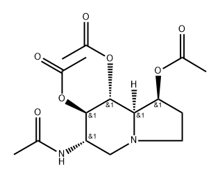 Acetamide, N-1,7,8-tris(acetyloxy)octahydro-6-indolizinyl-, 1S-(1.alpha.,6.beta.,7.alpha.,8.beta.,8a.beta.)- Structure