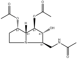 Acetamide, N-1,7-bis(acetyloxy)hexahydro-2-hydroxy-1H-pyrrolizin-3-ylmethyl-, 1R-(1.alpha.,2.beta.,3.alpha.,7.beta.,7a.alpha.)- 구조식 이미지
