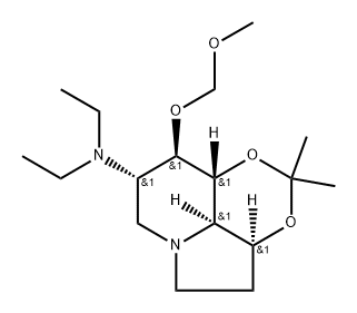 1,3-Dioxino4,5,6-hiindolizin-8-amine, N,N-diethyloctahydro-9-(methoxymethoxy)-2,2-dimethyl-, 3aS-(3a.alpha.,8.alpha.,9.beta.,9a.beta.,9b.alpha.)- 구조식 이미지