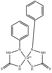 카드뮴,비스(2-페닐히드라진카르보디티오아토-N2,S)-,(T-4)- 구조식 이미지