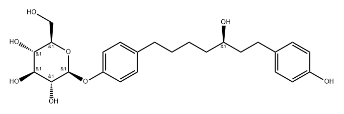 β-D-Glucopyranoside, 4-[(5R)-5-hydroxy-7-(4-hydroxyphenyl)heptyl]phenyl Structure