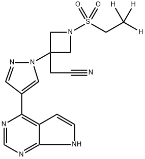 3-Azetidineacetonitrile, 1-(ethyl-2,2,2-d3-sulfonyl)-3-[4-(7H-pyrrolo[2,3-d]pyrimidin-4-yl)-1H-pyrazol-1-yl]- Structure