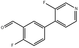 2-fluoro-5-(3-fluoropyridin-4-yl)benzaldehyde Structure