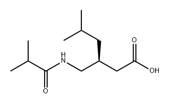 Hexanoic acid, 5-?methyl-?3-?[[(2-?methyl-?1-?oxopropyl)?amino]?methyl]?-?, (3S)?- Structure